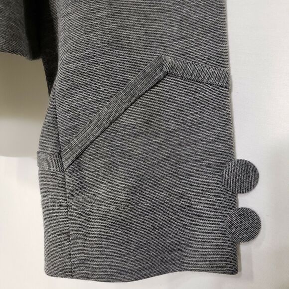 ANA Womens Blazer Jacket Large Gray Military Style Open Front Shoulder Epaulets - Picture 5 of 12